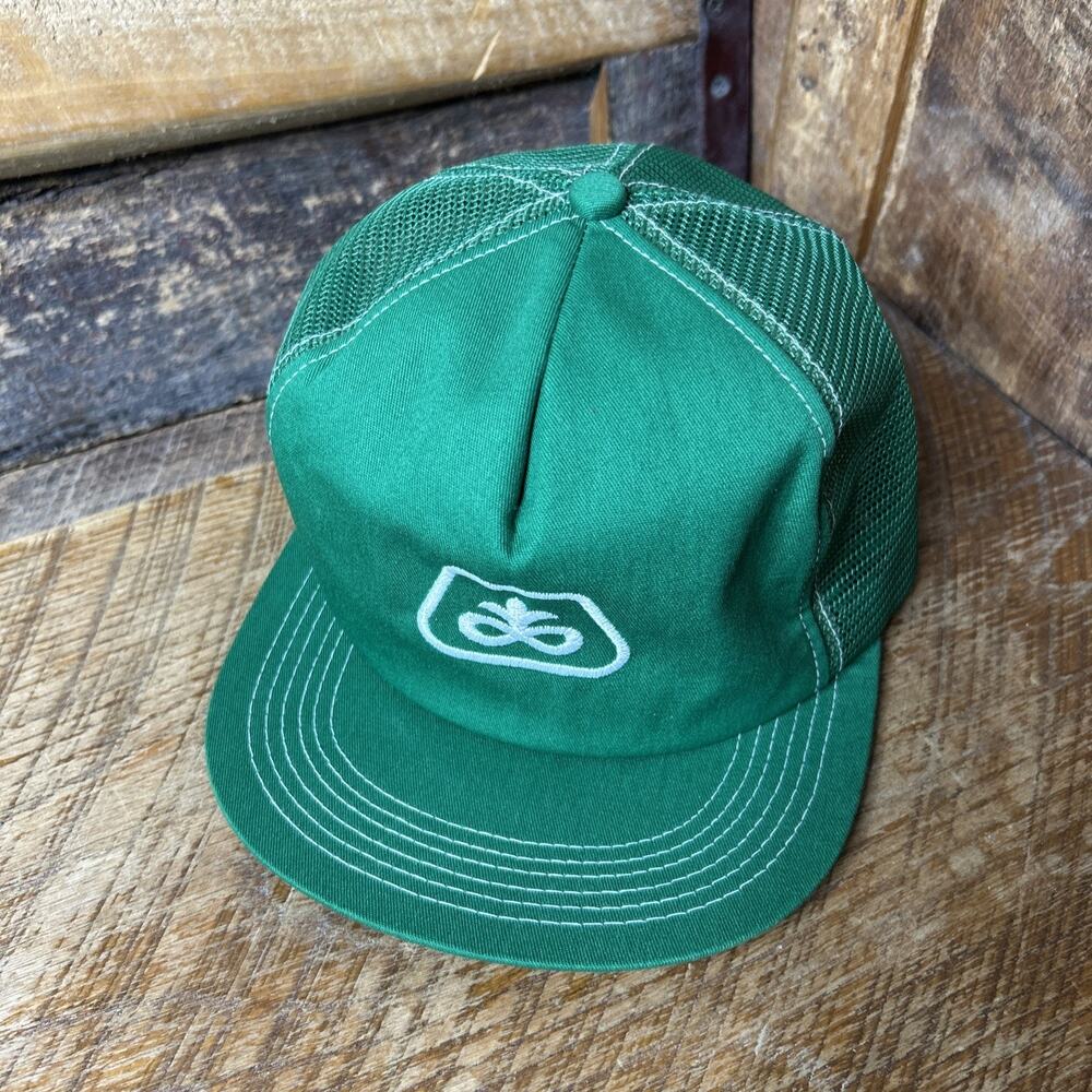 Vintage 80s Pioneer Seed Hat Snap Back Adjustable Green